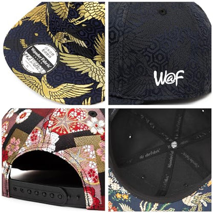 Japanese Kimono Baseball Cap for Men, Snapback Flat Brim Hat - color: 018, size: X-Large