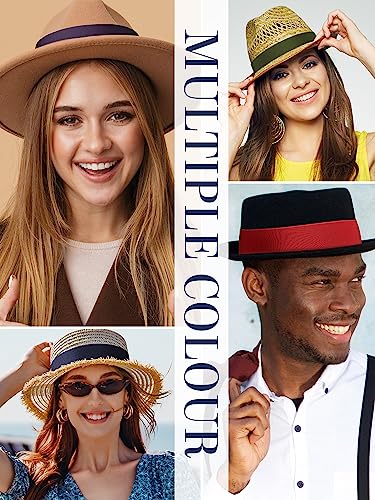Liitrsh 15 Pcs Stretchable Hat Bands Ribbon for Panama Hats - color: Dark Colors