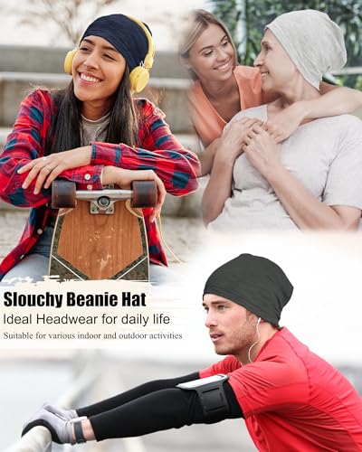 100% Cotton Summer Beanie for Men Women, Thin Soft Slouchy Beanies - color: 1pcs-dark Gray, size: Medium