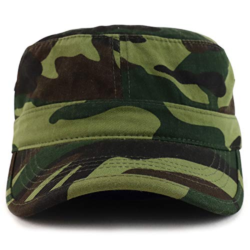 Trendy Apparel Shop 오버사이즈 XXL 플랫 탑 스타일 아미 캡 - color: 카모