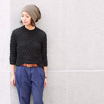 CHARM Mens Slouch Beanie Hat - Womens Organic Cotton Hipster Chemo Slouchy Cap - color: Navy