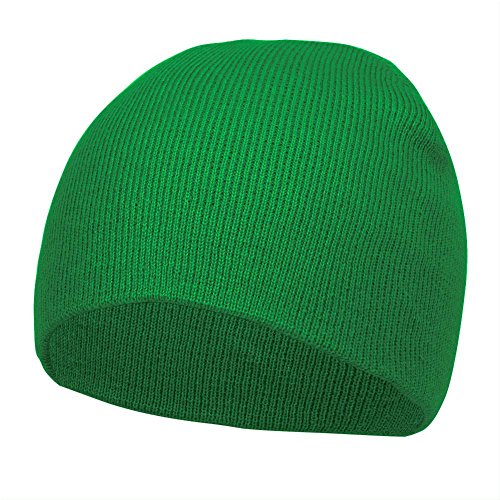 TOP HEADWEAR Cuffless Beanie for Men Women, Unisex Short Beanies Skull Cap - color: Kelly Green