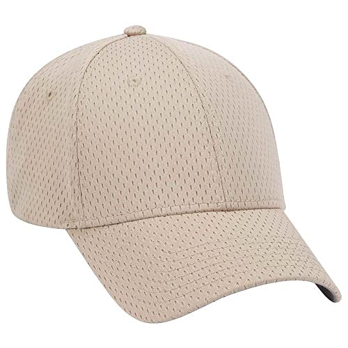 Ashen Fane 6 Panel Polyester Pro Mesh Low Profile Baseball Cap - color: Khaki