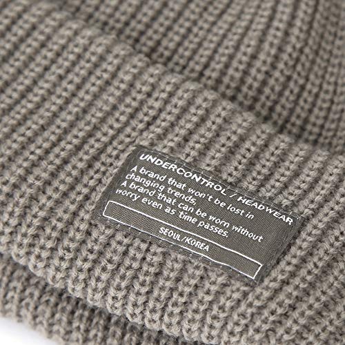 UNDERCONTROL Winter Trawler Fisherman Beanie Men Women Unisex Stylish Plain Docker Skull Hat Roll up Watch Cap Color Pack - color: Grey