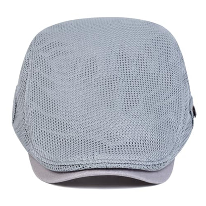 Newsboy Cap, Mesh Summer Flat Cap, Summer Hats for Men - color: Grey
