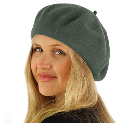 Classic Winter 100% Wool Warm French Art Basque Beret Tam Beanie Hat Cap - color: Gray