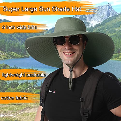 HUAMULAN Men Wide Brim Sun Hat Summer Outdoor Women Bucket Fishing Hats - color: A2-armygreen
