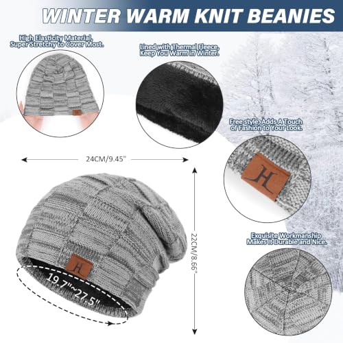 FZ FANTASTIC ZONE Men's Winter Beanie Hats Neck Warmer Warm Infinity Scarf - color: Grey