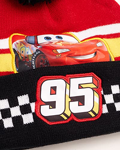Disney Boys' Winter Hat - 2 Pack Lightning McQueen Pom Pom Beanie or Mickey Mouse Hat (4-7) - color: Lightning Mcqueen