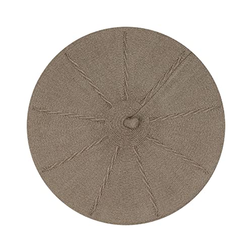 Gllutt Beret Hat French Style Stretchy Knitting Solid Color Both Side Usable - color: Coffee