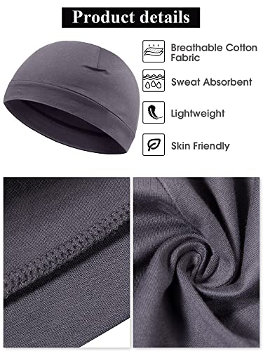 Syhood 6 Pcs Men Skull Caps Cotton Beanies Caps Sleep Hats - color: Classic Colors