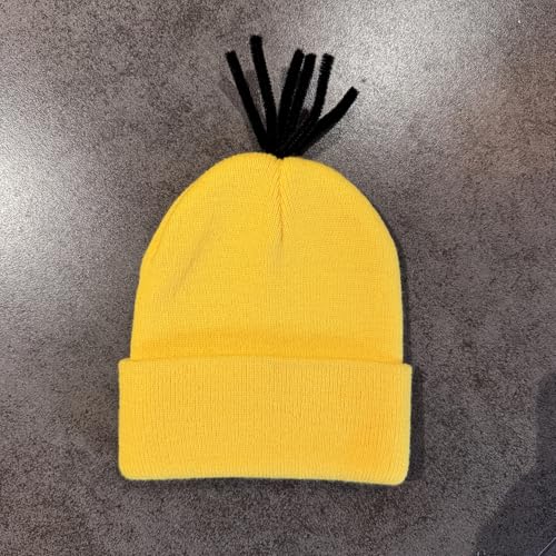 Halloween Hat Yellow Beanie Knit Hats Adult Costume Accessories Cuffed Cap Cosplay Party