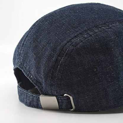 Washed Cotton Twill Five Panel Adjustable Camper Caps - color: Denim Navy