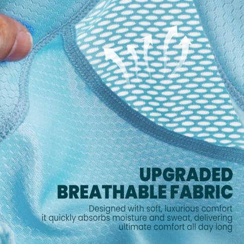 YANIKY Skull Caps for Men, Breathable Mesh Helmet Liner Sport Cooling Skull Caps for Women Sweat Cap Lightweight Cycling Cap - color: Mint Blue