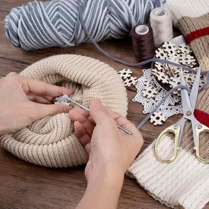 60pcs Wooden Hat Pom Poms Buttons, Removable Knitted Hat Button, Faux Fur Fastener Sewing Accessories for Crochet Knitting Beanies- Light Brown(D) - color: Light Brown-D-60pcs