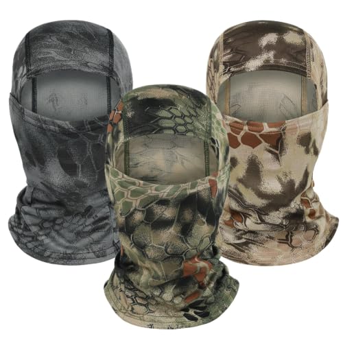 Camo Balaclava Ski Mask UV Face Cover for Motorcycle Hunting - color: Classic Color-3pcs