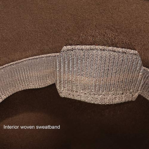 DRESHOW Women Classic Felt Fedora Wide Brim Floppy with Belt Buckle Panama Hat - color: 1 Pack: Felt Fedora Coffee
