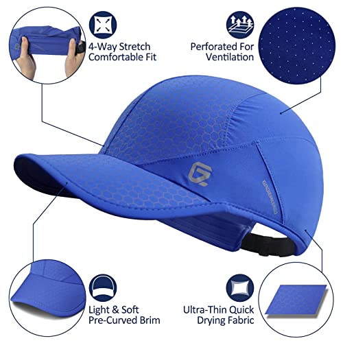 GADIEMKENSD Stretch Running Hat with Soft Brim, Quick Dry, Unstructured, Unisex-Adult - color: Blue