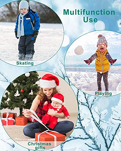 SATINIOR Winter Toddler Boys Hat Dinosaur Warm Mittens Scarf Set Pompom Baby Beanie Knitted Baby Hat Scarf Gloves Earflaps - color: Stylish Color