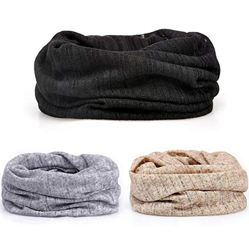 XYIYI Womens Chemo Headwear Hats Cotton Slouchy Beanie Cap Scarf - color: 3pcs Black+grey+coffee