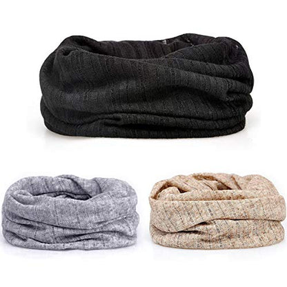 XYIYI Womens Chemo Headwear Hats Cotton Slouchy Beanie Cap Scarf - color: 3pcs Black+grey+coffee