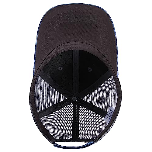 BASSDASH Altimate Fishing Hat Mesh Back for Men Women Adjustable Baseball Trucker Cap - color: Blue Scales
