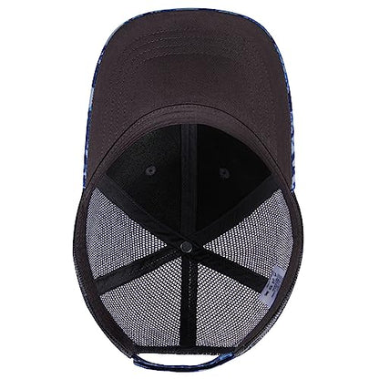 BASSDASH Altimate Fishing Hat Mesh Back for Men Women Adjustable Baseball Trucker Cap - color: Blue Scales