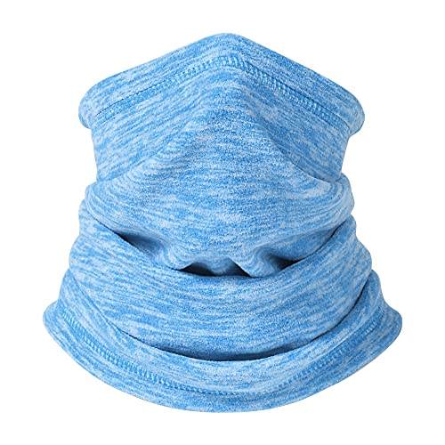 Winter Thermal Neck Warmer/Neck Gaiter Face Scarf/Face Cover Winter Ski Mask - Cold Weather Balaclava - color: Light Blue