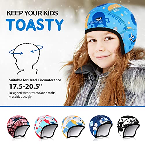 Hikenture Kids Skull Cap Helmet Liner Winter Hat for Boys and Girls Beanie Ski Hat with Thermal Fleece for Snow Sports… - color: Monster