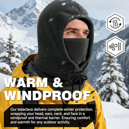Winter Balaclava Ski Face Mask: Men Women Warm Windproof Face Cover Hat - color: Grey