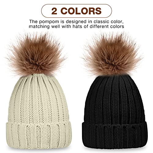 Syhood 4 Pcs Hat and Glove Set Winter Beanie and Glove Set - color: Black and Beige