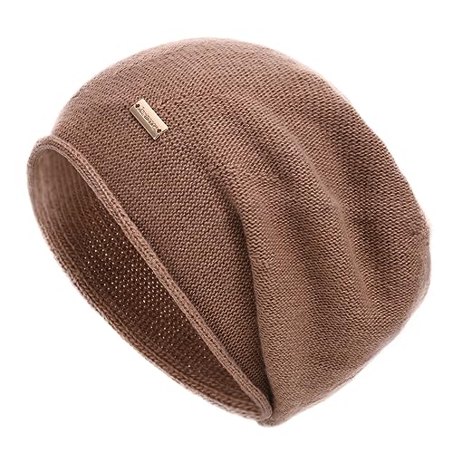 jaxmonoy Slouchy Knit Beanie Hat for Women Winter Soft Warm Ladies Laightweight Slouch Knitted Skull Beanies Cap - color: Coffee