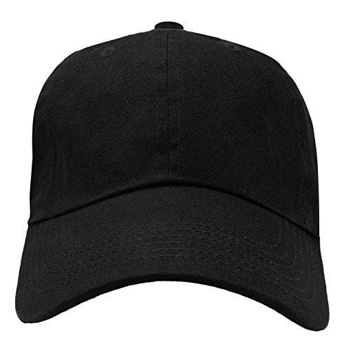 Falari Classic Baseball Cap Dad Hat 100% Cotton Soft Adjustable Size - color: Black