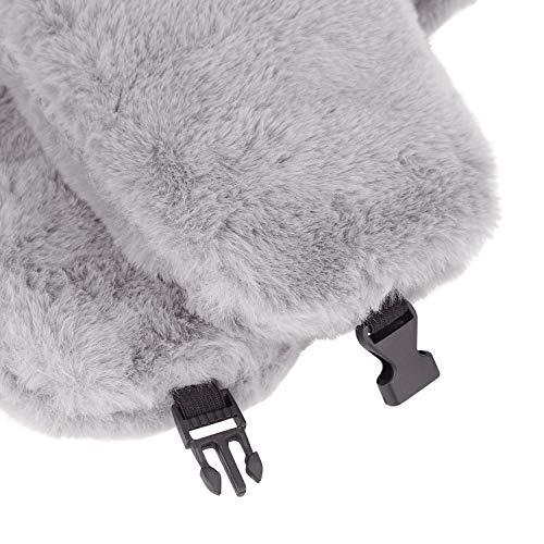 MioCloth Faux Fur Winter Earflap Russian Ushanka Hat - Fur Lined Winter Cap - color: Grey
