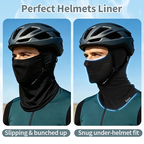 2 Pack Breathable Balaclava Ski Mask, Motorcy Helmet Liner Men Women - color: Black+Black