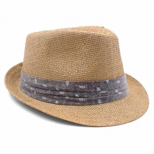 LIDHAY Straw Fedora Hat for Men Women |Short Brim Panama Sun Hat - color: Khaki