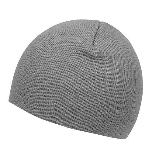 TOP HEADWEAR Cuffless Beanie for Men Women, Unisex Short Beanies Skull Cap - color: Grey