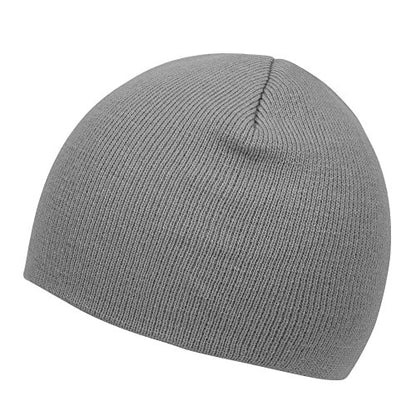 TOP HEADWEAR Cuffless Beanie for Men Women, Unisex Short Beanies Skull Cap - color: Grey