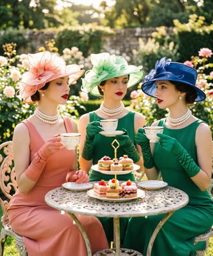 ORIDOOR Women's Organza Cloche Bowler Hat Derby Fascinator for Tea Party Bridal Wedding Hat - color: 011c1-flesh Pink