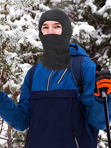 Geyoga Winter Fleece Balaclava Hat for Men Women - color: Grey, Wine Red