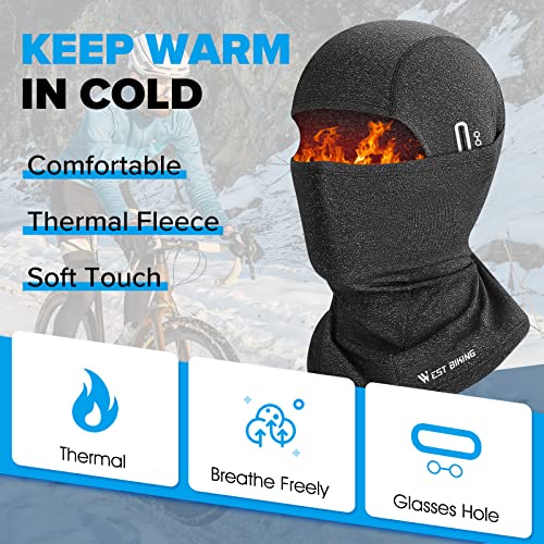 West Biking Balaclava Ski Mask Warm Face Mask for Cold Weather Lightweight Windproof Thermal Winter Scarf Face Mask Men Wome - color: Grey-1