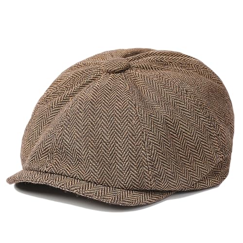 남성용 클래식 뉴스보이 플랫 캡 개츠비 아이비 캐비 모자 - color: A-Coffee