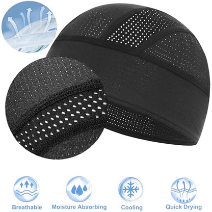 vidsel Skull Caps Cooling Breathable Mesh Sweat Helmet Liner - color: 2 Black & Gray