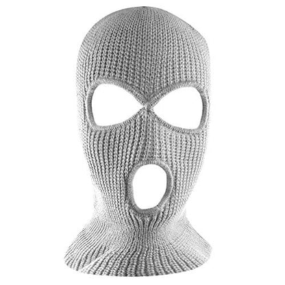 Super Z Outlet Knit Sew Acrylic Outdoor Full Face Cover Thermal Ski Mask One Size Fits Most - color: Gray