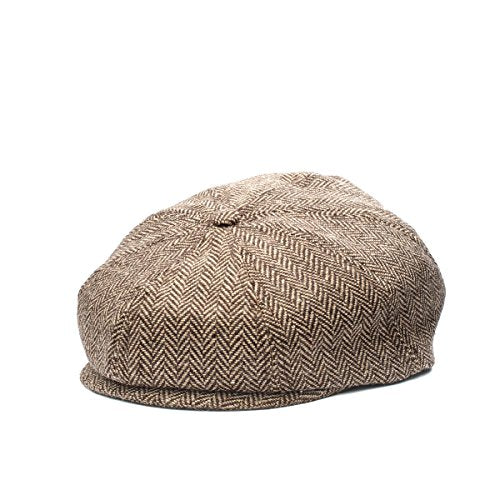 Baby Boy Ring Bearer Pageboy Scally Cap Flat Ivy Newsboy Tweed Golf Cap Hat - color: Brown Herringbone, size: 12-24 Months