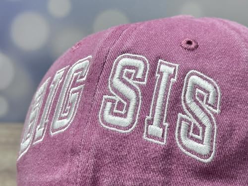 Adjustable Embroidery Animal Baseball Hat for Kid Toddler Child - color: Big Sis (Washed Pink)