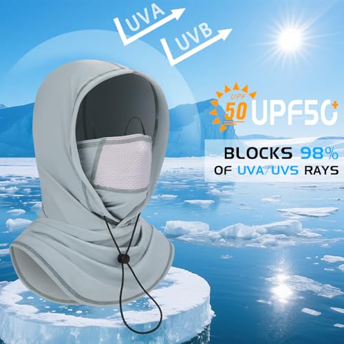 GXCROR Cooling Breathable Balaclava Face Mask Sun UV Protection Hood Shiesty Mask for Cycling Fishing Running - color: Light Gray