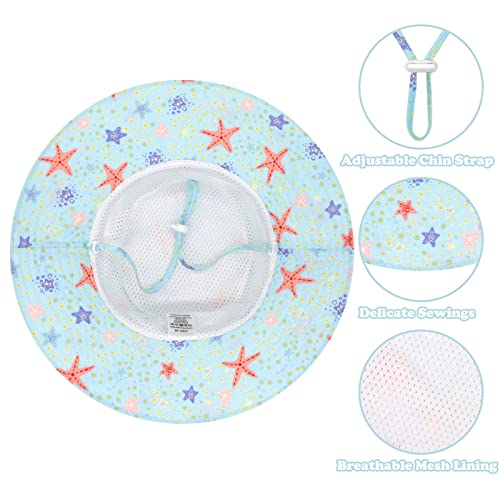 Sarfel Baby Sun Hat Summer Baby Boy Hats UPF 50+ Sun Protection Toddler Hat Bucket for Baby Girl Adjustable Kid Cap - color: Blue Starfish, size: 6-12 Months