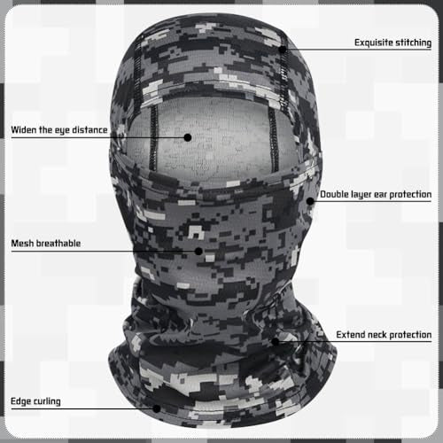 Camo Balaclava Ski Mask UV Face Cover for Motorcycle Hunting - color: Multicolors-5pcs