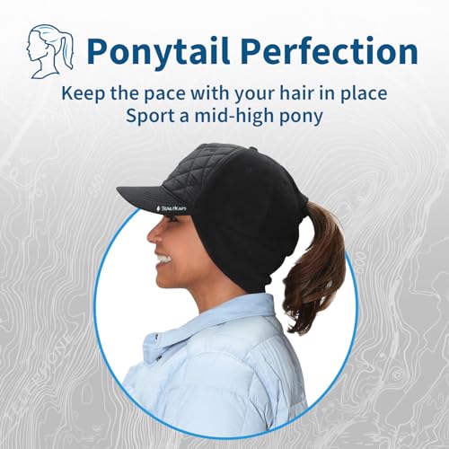 TrailHeads Women's Ponytail Trucker Hat, Running, Hiking & Outdoor Sports - color: Quilted/Black
